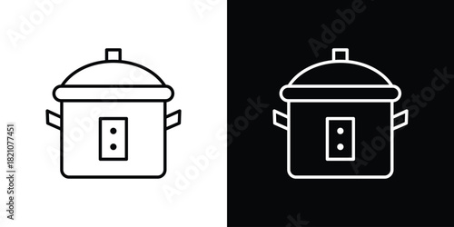 Crock pot icons for UI elements. High-quality vector illustration.