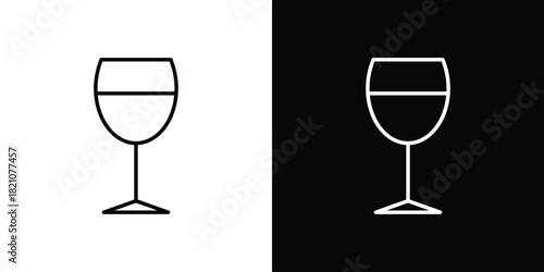 Cup of wine icons for UI elements. High-quality vector illustration.