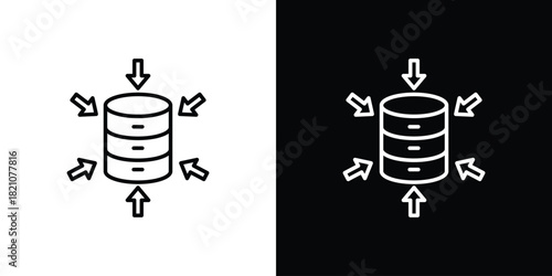 Data aggregation icons for UI elements. High-quality vector illustration.