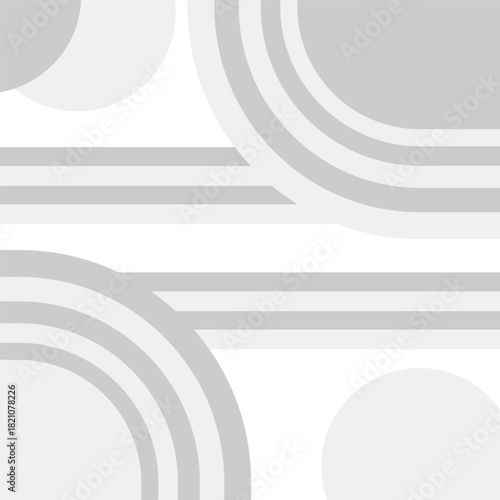 Minimal gray geometric background featuring smooth curves and modern circles. Clean abstract layout ideal for branding and design. Soft monochrome pattern enhances visual balance.