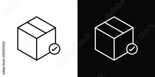 Delivering box icons for UI elements. High-quality vector illustration.