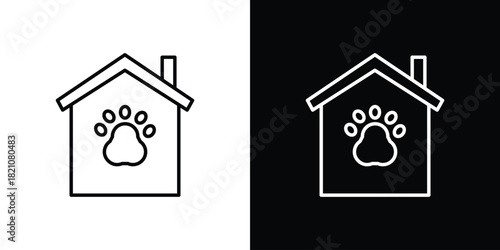 Dog Shelter icons for UI elements. High-quality vector illustration.