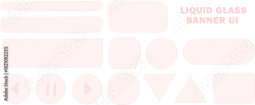 "Soft liquid-glass UI shape set in pastel tones. Modern translucent elements for clean interface design. Ideal abstract components for branding and digital layouts."