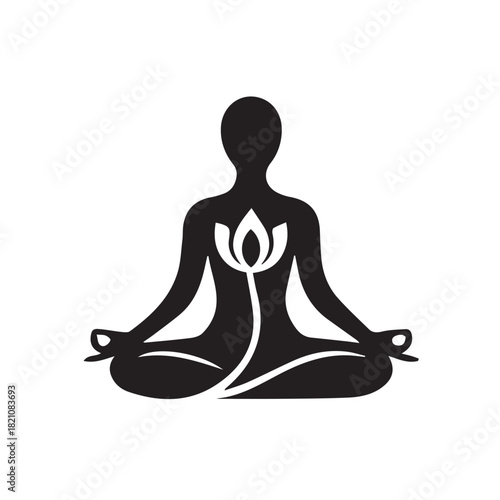 A person is doing yoga or meditating
