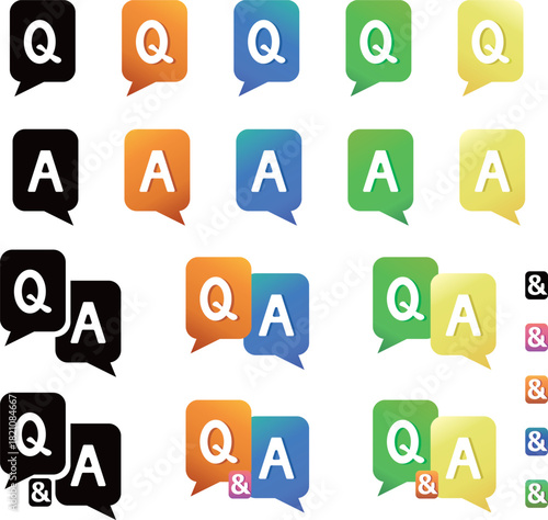 Q&A アイコン　セット