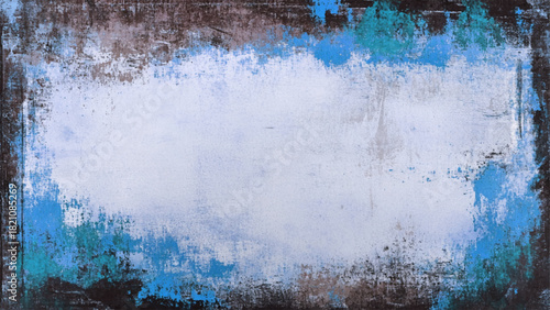 Grunge turquoise stone texture background. Stone imitation. Top view. Free space for text or design.