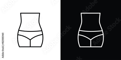 Female hips and waist icons for UI elements. High-quality vector illustration.