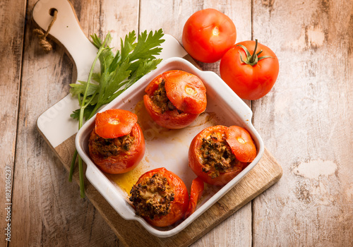 stuffed tomatoes, traditional mediterranean recipe