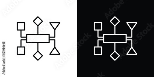 Flowchart icons for UI elements. High-quality vector illustration.