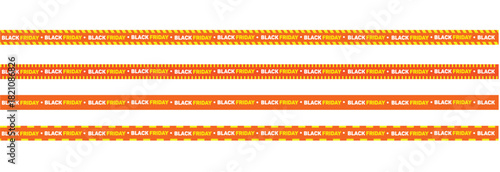 Black friday warning tape illustration with bold text and graphic elements for sales events
