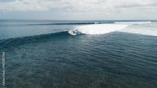 Aerial view of the surfing spot on the Rote island in West Timor in Indonesia