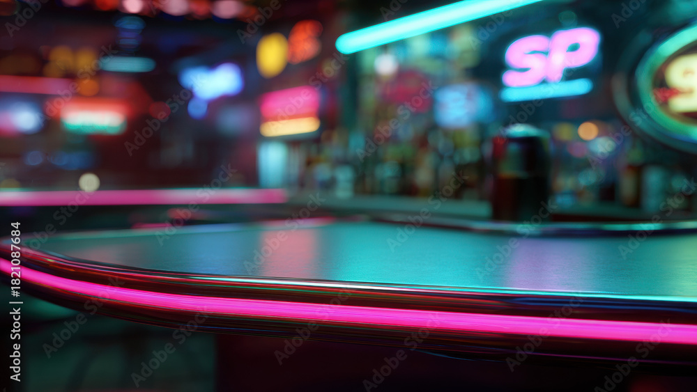 custom made wallpaper toronto digitalNeon Lounge Counters Modern Futuristic Bar with LED Lights