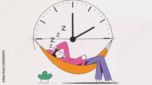 Adorable character peacefully sleeping in a cozy hammock perfect for children s books illustrations and designs promoting relaxation and comfort