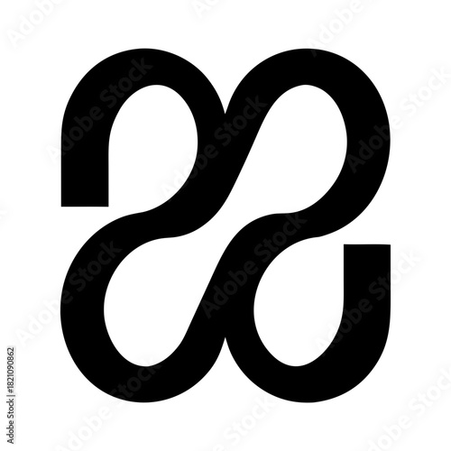 Abstract intertwined loop symbol, modern design icon, endless flow