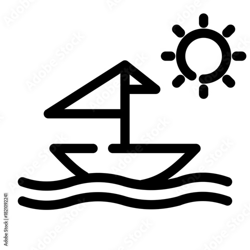 Sailboat on Water Icon