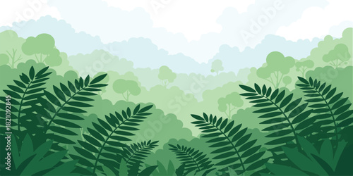 green fern in the mountains