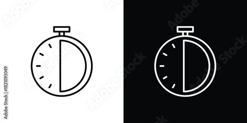 Half hour icons for UI elements. High-quality vector illustration.