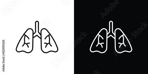 Human lungs icons for UI elements. High-quality vector illustration.