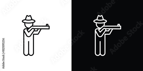 Hunter icons for UI elements. High-quality vector illustration.