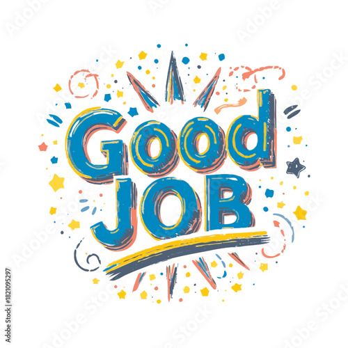 text good job illustration 