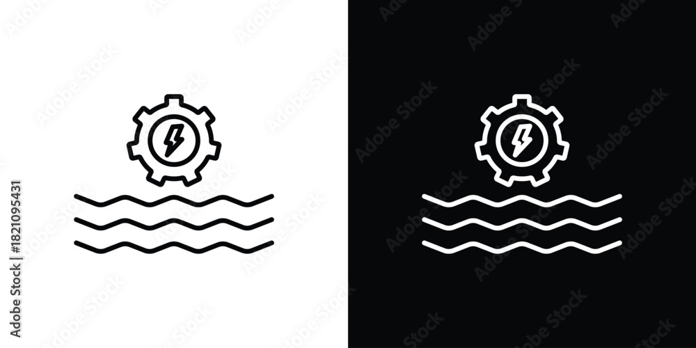 Naklejka premium Hydraulic energy icons for UI elements. High-quality vector illustration.