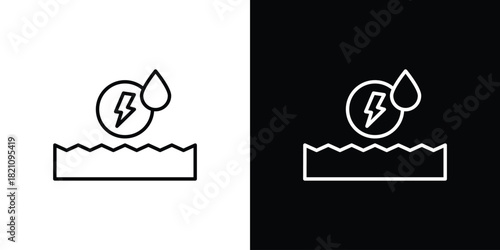 Hydraulic energy icons for UI elements. High-quality vector illustration.