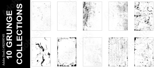 Set of grunge backgrounds. Different materials and variations