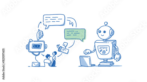 Retro futuristic illustration depicting a communication or message with vibrant colors and a vintage sci fi aesthetic