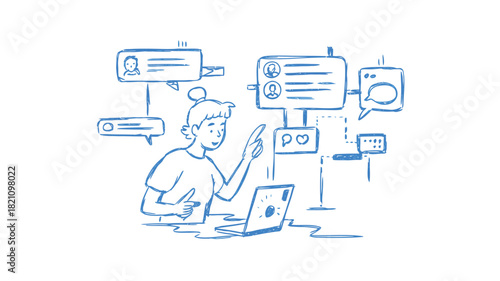 Dynamic cyberspace communication banner with abstract digital network and data flow elements