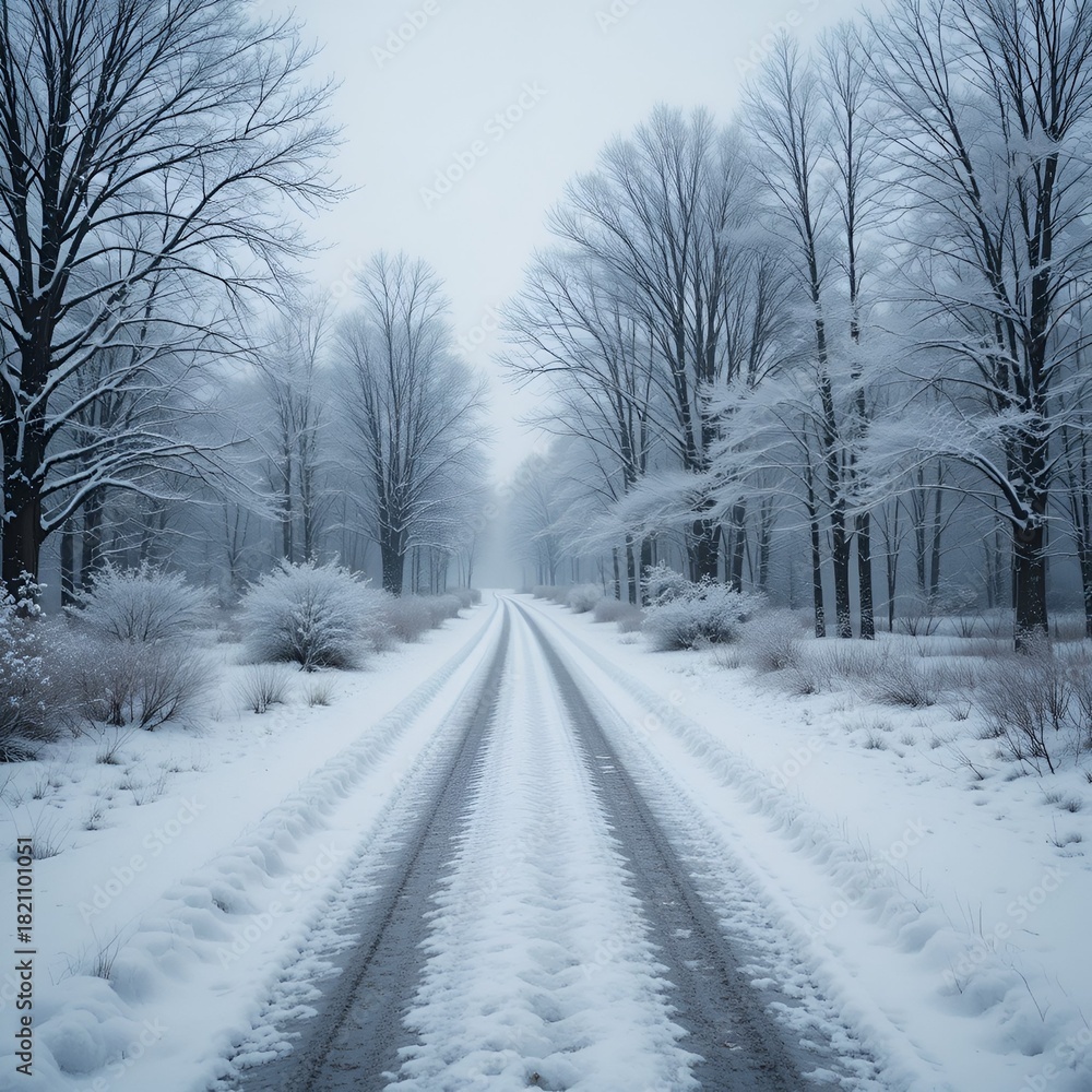 Obraz premium winter road in the snow