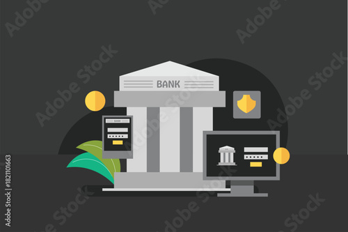 Customers using digital banking services through secure internet banking and mobile banking application to complete transaction, payments, deposit and investment.