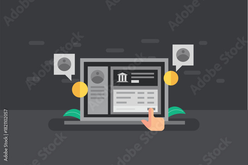 Sending money through online transfer using internet banking service for secure and seamless transaction