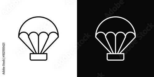Parachute icons for UI elements. High-quality vector illustration.