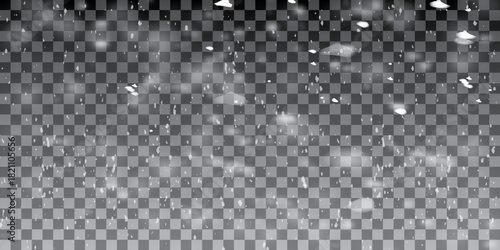 Element for winter design or overlay. Real snow over black background with a shallow depth of field.