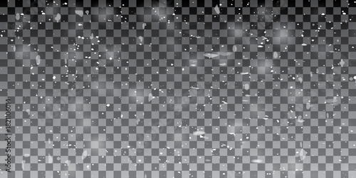 Vector editable new year transparent snow background.  White snow background texture.