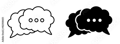 Speech bubble icon. Talk and conversation. Support, Messaging, Chatting