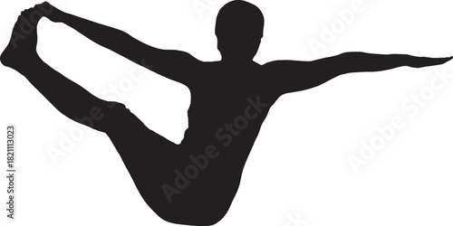 Yoga pose silhouette displaying body balance, strength and grace