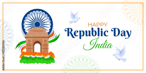 Vector illustration of India Republic Day social media template