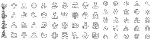 Variety of ancient egyptian hieroglyphs and symbols in simple line art style