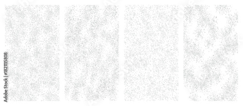 Vector dispersed dot pattern halftone background with random small particles, grain scatter abstract element design isolated on transparent background for overlays and effects