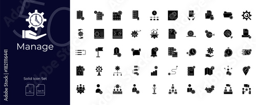 Manage Solid Editable Icons set