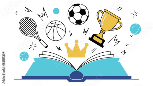 Elegant open royal blue book with a shining gold crown symbolizing knowledge royalty and authority