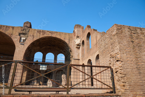 Basilica of Maxentius in the Roman Forum in Rome, Italy.