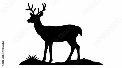 Elegant deer silhouette graphic for hunting season designs and rustic decor projects, ideal for crafts, logos, and outdoor-themed artwork with timeless appeal