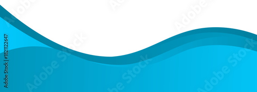 Calm Blue Wave Abstract Background With Smooth Curves And Gradient For Design Use