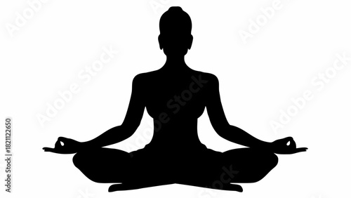 Find Your Inner Peace with this Meditating Silhouette, Perfect for Yoga Studios, Wellness Brands, and Mindfulness Campaigns Seeking Serenity