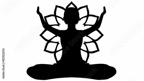 Find Inner Peace with this Meditating Figure, Perfect for Wellness Brands and Serenity Projects, Originally a Scalable Vector Graphic
