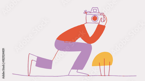 Creative banner design featuring a photographer with a camera for a head symbolizing creativity vision and the art of capturing moments in a visually striking advertisement