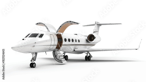 3D modern airplane with open doors, white background (3)_traced