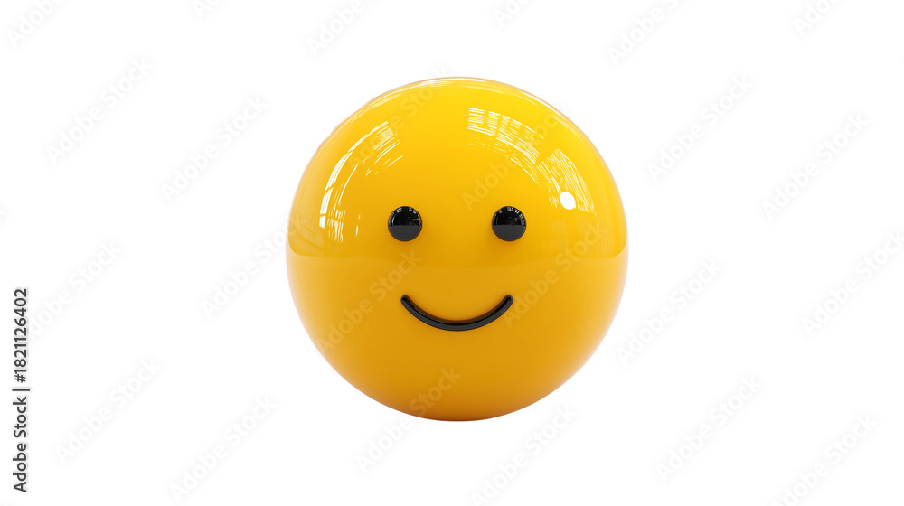 Fototapeta premium Smiling person emoji with round head